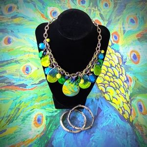 Ruby Rd. Jewelry - Peacock hued statement necklace & Bracelets Ruby Rd. Jewelry - Peacock hued statement necklace & Bracelets